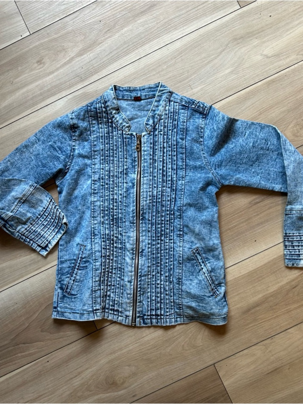 Light Washed Denim Zip-Front Jacket